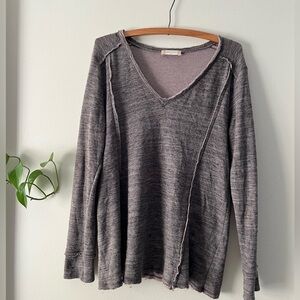 Altar’d State Grey V neck Pullover Size S